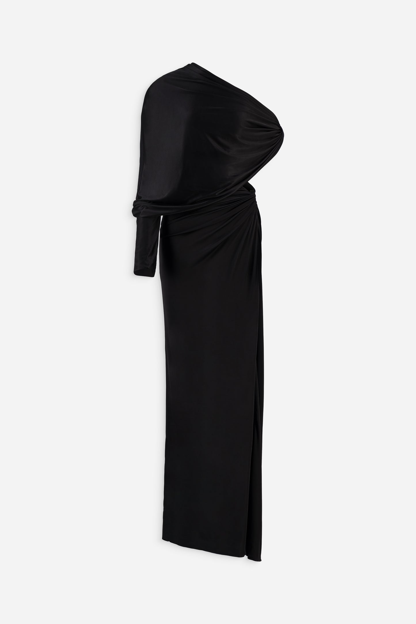 One sleeve draped gown