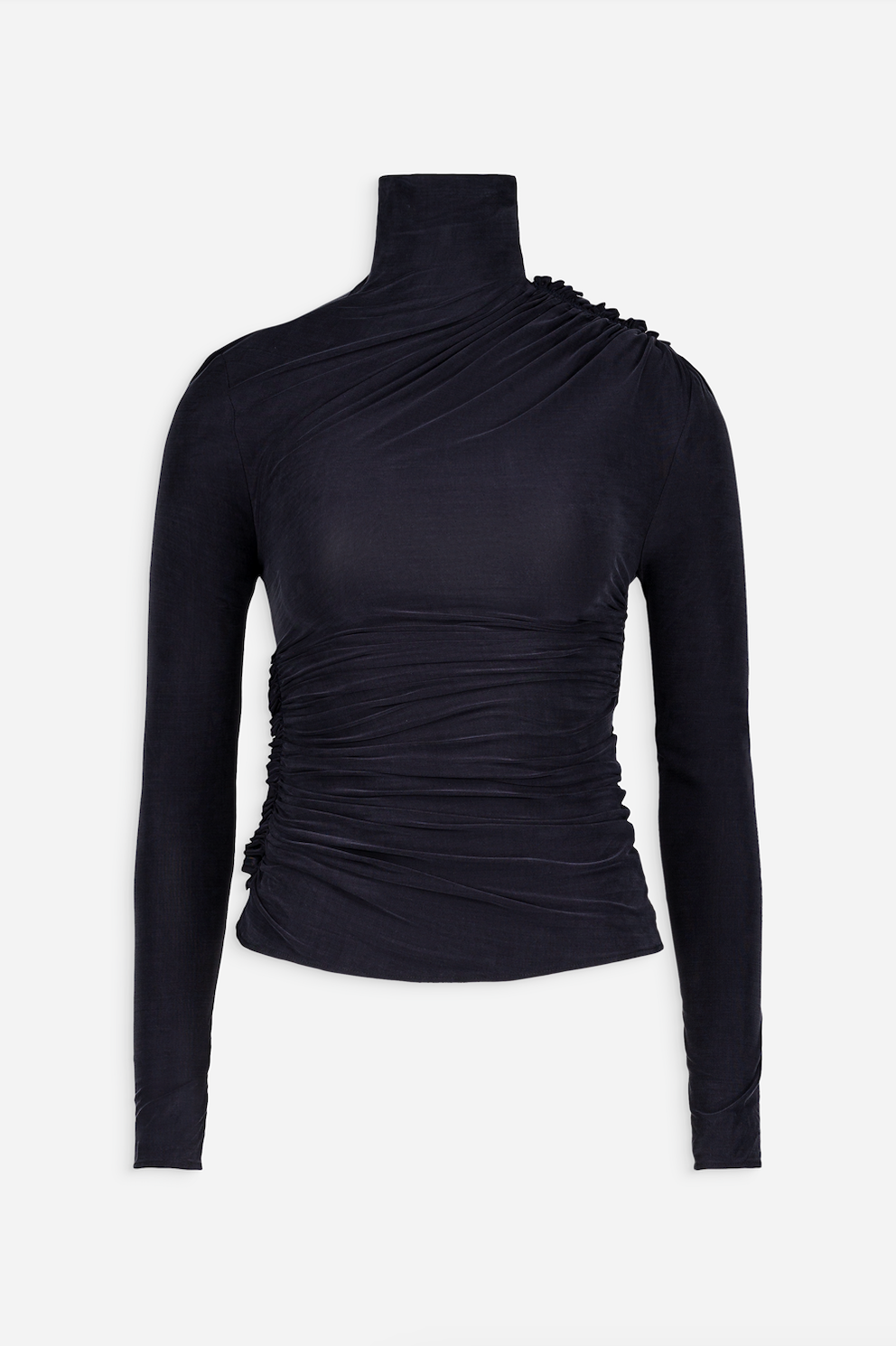 Mock neck ruched top